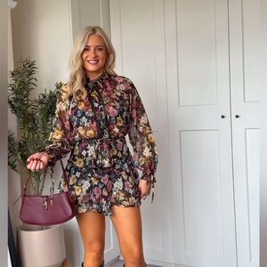 NWT ZARA FLORAL PRINT MINI DRESS SIZE XS